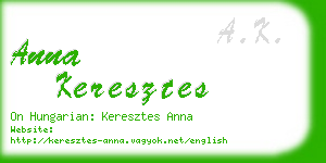 anna keresztes business card